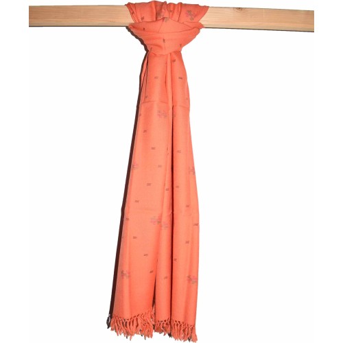 Stole-16 100% Handoom Merino Wool 2/48 Orange 